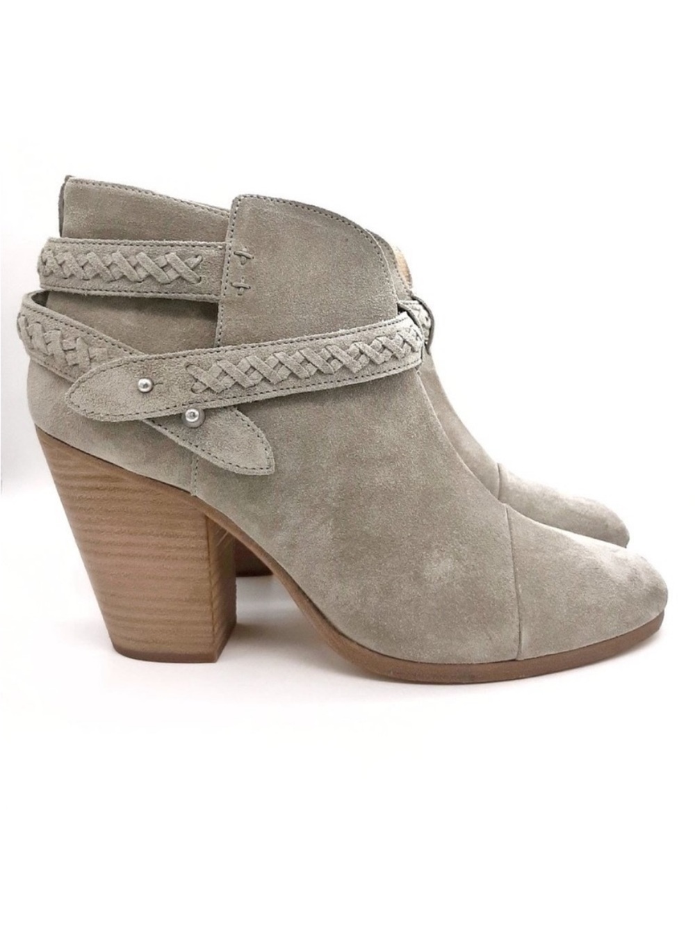 Rag & Bone Harrow Grey Suede Leather
Braided Ankle Bootie 39